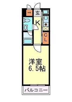 エステートモア大橋(1K/3階)の間取り写真