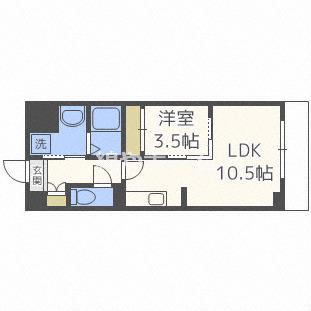 フロンティアエグゼ今里(1LDK/6階)の間取り写真