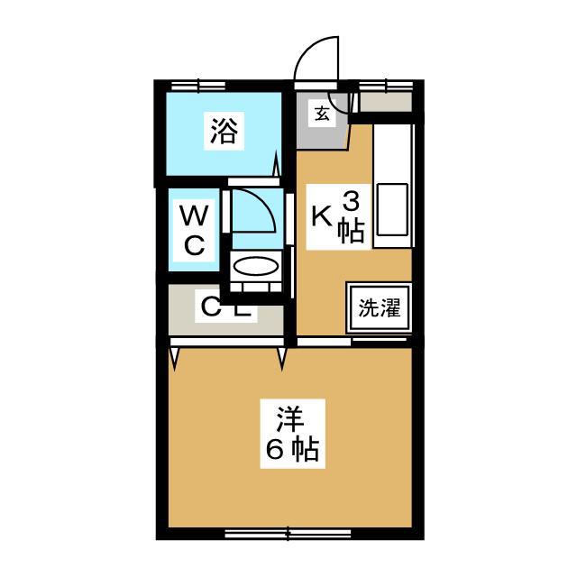 藤コーポ(1K/1階)の間取り写真