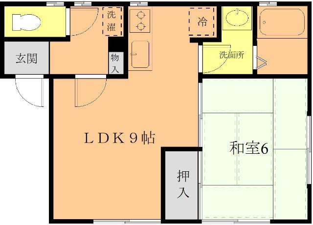 タウンハウス38(1LDK/1階)の間取り写真