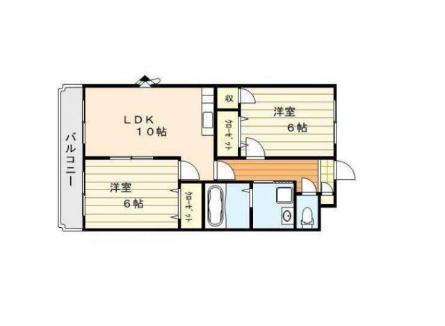 トレステーラ花みず木(2LDK/3階)の間取り写真