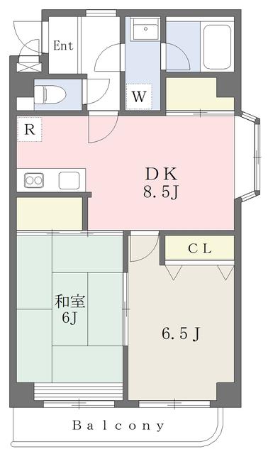 ブランシェ宮千代(2DK/2階)の間取り写真