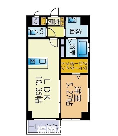 カラコレスIII(1LDK/4階)の間取り写真