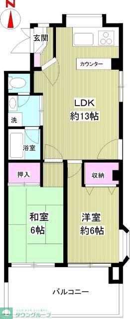 ヴィント田町(2LDK/3階)の間取り写真