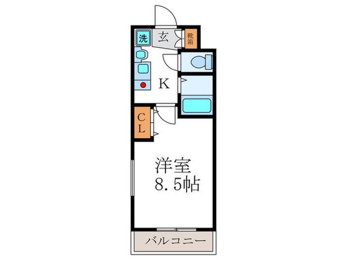 西院くめマンション(1K/4階)の間取り写真