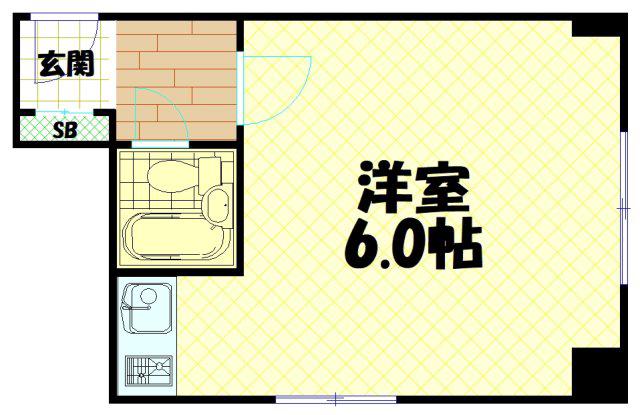 クライス新町(ワンルーム/3階)の間取り写真
