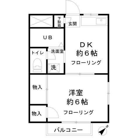 SEVENHITU(1DK/2階)の間取り写真