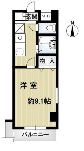 アンピール伏見桃山(1K/4階)の間取り写真