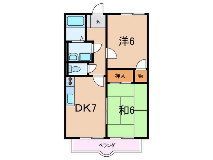 セフィラ本山(2DK/2階)の間取り写真