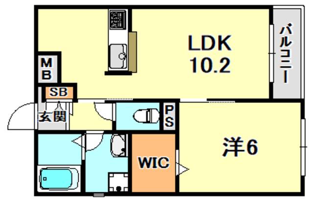 エスペランサ日吉(1LDK/2階)の間取り写真