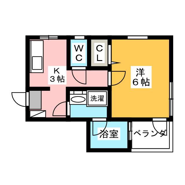 半田ビレッジ6号棟(1K/1階)の間取り写真