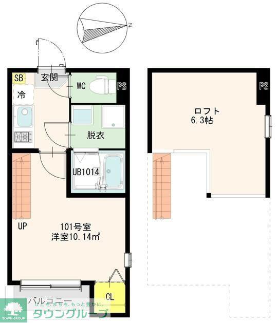 仙台市地下鉄南北線 河原町駅(宮城) 徒歩9分 2階建 新築(1K/1階)の間取り写真