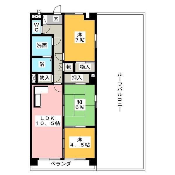 レジデンスエーワン(3LDK/2階)の間取り写真