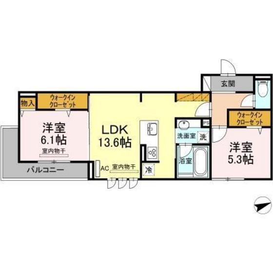 JR可部線 安芸長束駅 徒歩16分 3階建 築7年(2LDK/3階)の間取り写真