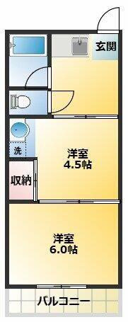 第一春美荘(2K/2階)の間取り写真