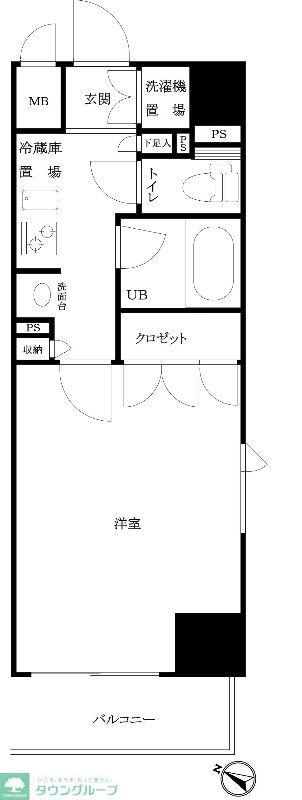 ルーブル東麻布(1K/8階)の間取り写真