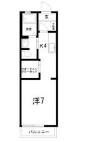 シャーメゾンフレスコ(1K/1階)の間取り写真