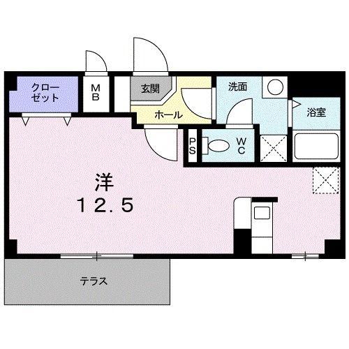 パルコ庄界(1K/1階)の間取り写真