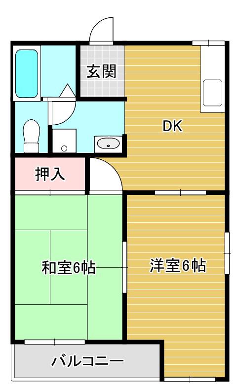アネックス宮前(2DK/1階)の間取り写真