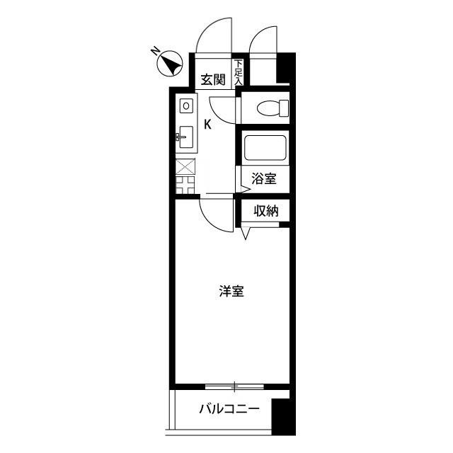 プレール三田(1K/2階)の間取り写真