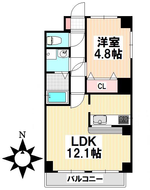 T・I-スクエア(1LDK/2階)の間取り写真