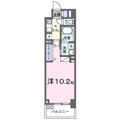 グランピア甚(1K/2階)の間取り写真