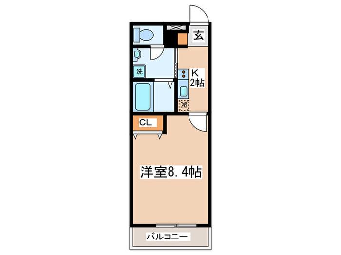 アンプルール クラージュ堀内(1K/1階)の間取り写真