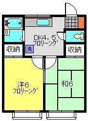 第二オリオンハウス(2DK/1階)の間取り写真