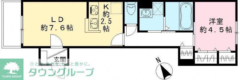 メゾン・ココン(1LDK/1階)の間取り写真