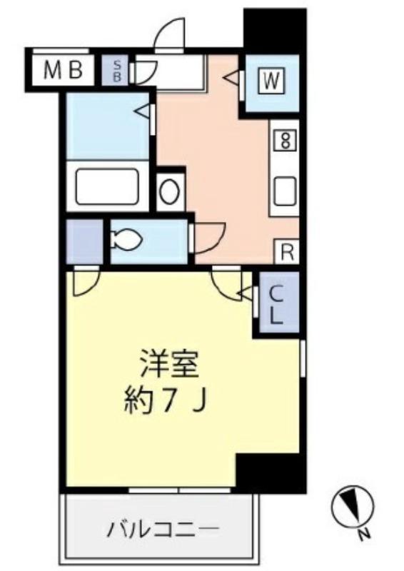 グランヴァン大井町II(1K/3階)の間取り写真