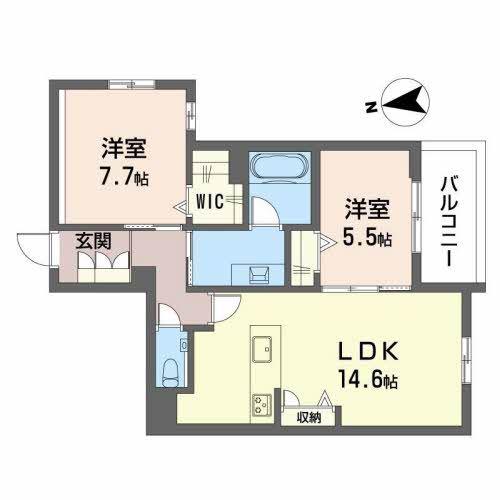 ネクスジェン マサ(2LDK/4階)の間取り写真