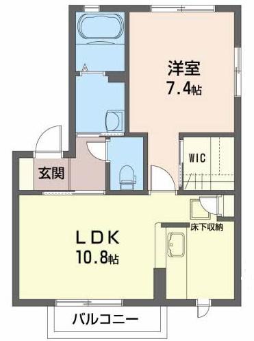 シャーメゾン栗生II(1LDK/1階)の間取り写真
