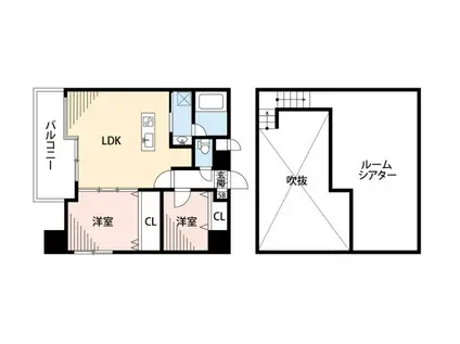 プライムアーバン博多(2LDK/13階)の間取り写真