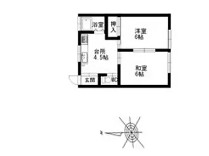 埼玉県比企郡ときがわ町大字玉川字細山2878-2(2DK/1階)の間取り写真