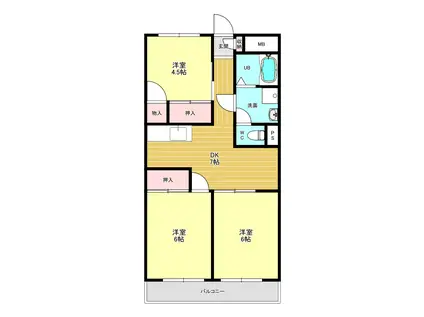 プレジデントハウス松浦(3DK/4階)の間取り写真