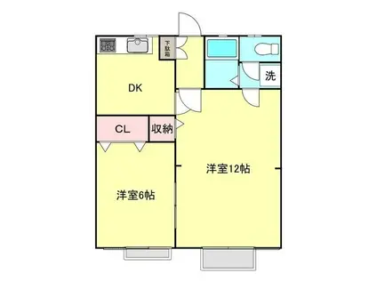 ライオンズパレスIII(2DK/1階)の間取り写真