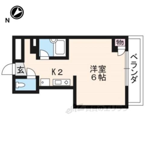 ノースビレッジ(1K/4階)の間取り写真