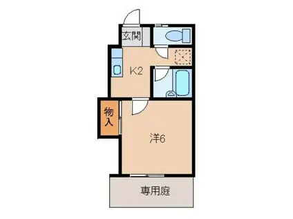 ハイツエバーグリーン(1K/1階)の間取り写真