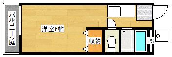 エテルナ西川越(1K/1階)の間取り写真