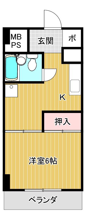 チサンマンション南浜(1DK/10階)の間取り写真