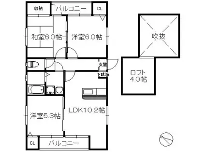 ポラリスNIII(3LDK/2階)の間取り写真