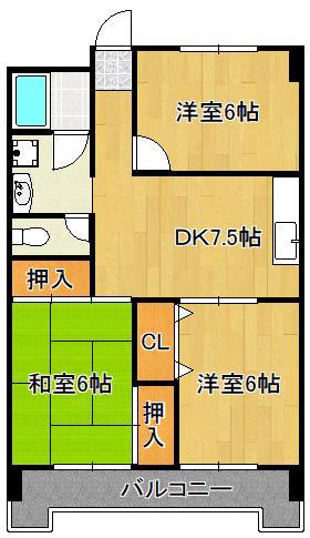 アネシス守恒(3DK/4階)の間取り写真