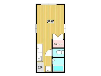 たなかハイツ I(ワンルーム/2階)の間取り写真