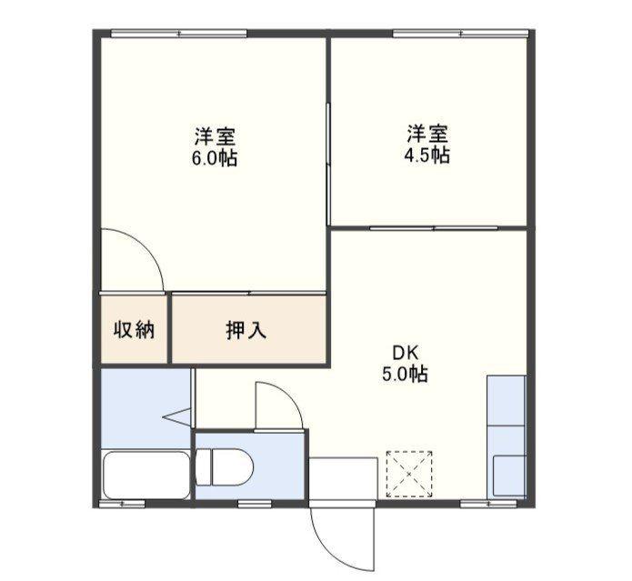 尾形アパート(2DK/1階)の間取り写真