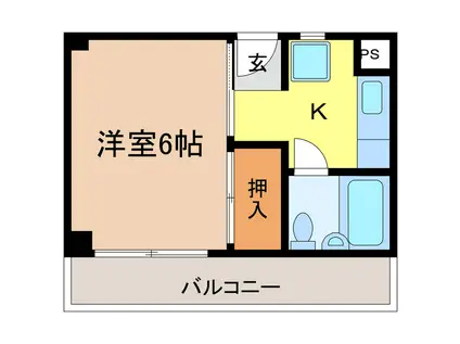 楠古谷マンション(1K/3階)の間取り写真