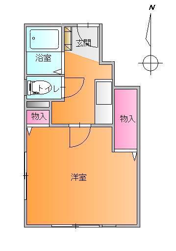 イーストポイント(1DK/1階)の間取り写真