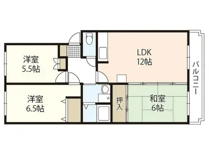 メゾン大町(3LDK/3階)の間取り写真