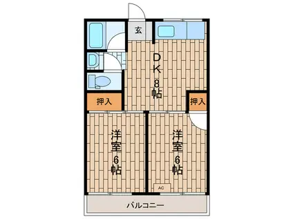 大栗ビル(2DK/4階)の間取り写真