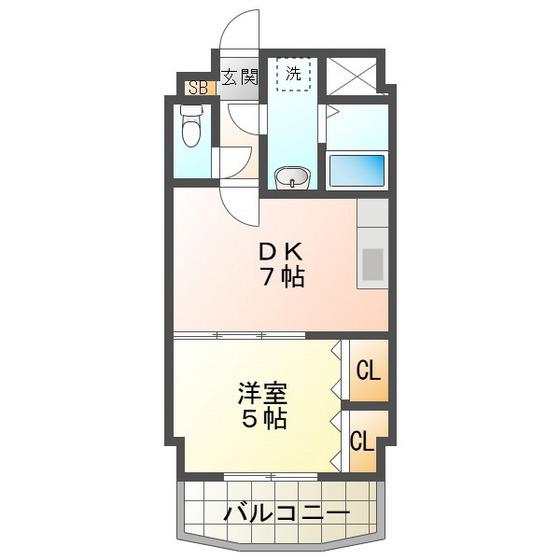 ヌーベルバーグ(1DK/1階)の間取り写真