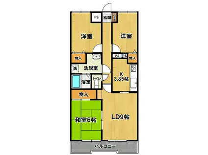 サンマリーナつくば(3LDK/3階)の間取り写真